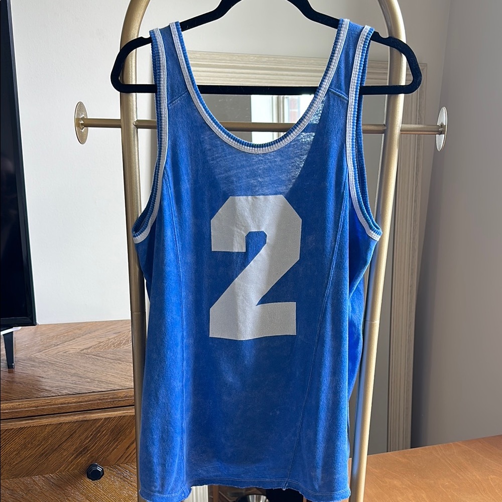 FREE PEOPLE we the free blue tank top jersey 2 (size small) ✨